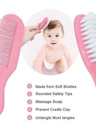 Baby Grooming Kit, Infant Safety Care Set with Hair Brush Comb Nail Clipper Nasal Aspirator,Baby Essentials Kit for Newborn Girls Boys (Pink Baby Grooming kit)