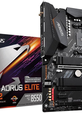 GIGABYTE B550 AORUS Elite AX V2 AMD AM4 ATX Motherboard, Supports Ryzen 5000/4000/3000 Processors, DDR4, 12+2 Power Phase, 2X M.2, PCIe 4.0, Front USB-C, WIFI6, 2.5 GbE LAN, Q-Flash Plus, RGB Fusion