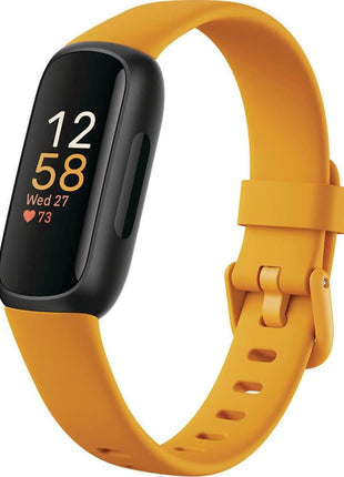Fitbit Inspire 3 Health & Fitness Tracker with Stress Management, Workout Intensity, Sleep Tracking, 24/7 Heart Rate - 3-Month Google Health Premium Membership Included - Morning Glow/Black
