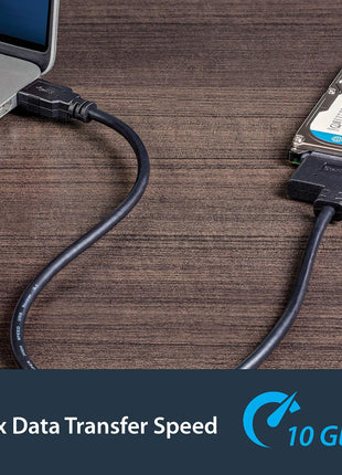 StarTech SATA to USB Cable, USB 10Gbps to 2.5in SATA I II III Hard Drive Adapter, External Converter for SSD or HDD Data Transfer