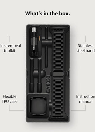 Fullmosa Band Compatible with Apple Watch 44mm 45mm 42mm, Stainless Steel iWatch Band for Apple Watch Se 2 Series 9/8/7/6/5/4/3/2/1(Black, 42mm/44mm/45mm)