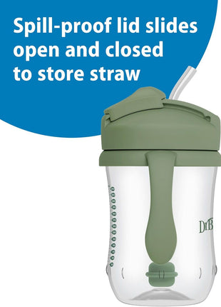 Dr. Brown's Milestones Baby's First Straw Cup, Training Cup with Weighted Straw, 9 oz/270 mL, BPA-free, 6m+, Dark Blue, 1-Pack