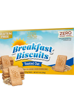 ChocZero Toasted Oat Breakfast Biscuits – No Added Sugar, Keto & Gluten Free High Fiber Snack Cookies, 30 Per Box (9 oz)
