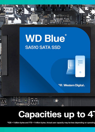 Western Digital 2TB WD Blue SA510 SATA Internal Solid State Drive SSD - SATA III 6 Gb/s, 2.5 inch/7mm, Up to 560 MB/s - WDS200T3B0A
