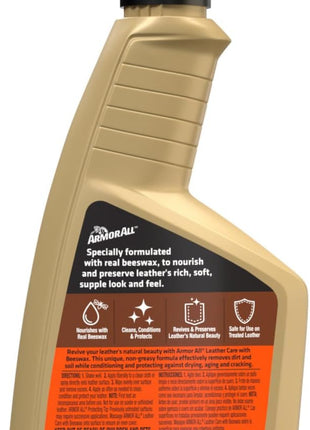 Armor All Car Leather Cleaner Spray, Beeswax Leather Care Spray for Cars, Trucks, Motorcycles, 16 Oz Each