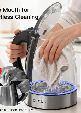 AZEUS Electric Kettle 1500W Tea Kettle, 1.8L Large Capacity with Auto Shut-Off and Boil-Dry Protection, BPA-Free