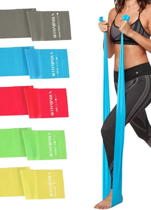 5 Pcs Professional Resistance Bands. Latex-Free, Pilates Band, Work Out Bands, Stretch Bands for Working Out Women or Men, Exercise Bands Set for Pilates, Physical Therapy, Yoga