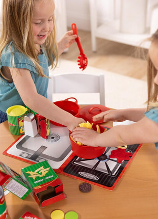 Melissa & Doug Prepare & Serve Pasta Set with Toy Food & Kids Play Kitchen Accessories, Montessori-Inspired Preschool Learning Toys for Girls & Boys 3+