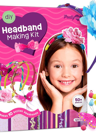 Pretty Me Headband Making Kit for Girls - Arts & Crafts Easter Gift - Make Your Own Fashion Headbands for Kids - DIY Hair Accessories - Gift for Ages 5-12 Year Old Girl - Little Kids Art & Craft Gifts