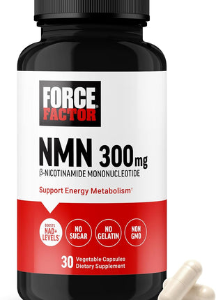 Force Factor NMN Supplement, Nicotinamide Mononucleotide | Support Healthy Aging & Energy Metabolism, Boosts NAD+ Levels, No Gelatin, Non-GMO, 30 Vegetable Capsules