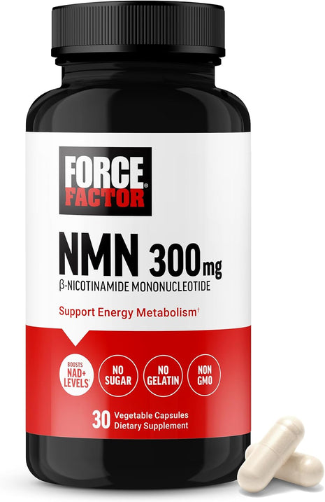 Force Factor NMN Supplement, Nicotinamide Mononucleotide | Support Healthy Aging & Energy Metabolism, Boosts NAD+ Levels, No Gelatin, Non-GMO, 30 Vegetable Capsules