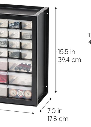 IRIS USA Small Parts Storage, Made in USA, Cabinet, 44-Drawer Organizer for Screws, Nuts, Bolts, Electronics, Hardware, Beads, Crafts, Building Bricks, Stackable Garage Storage – Black
