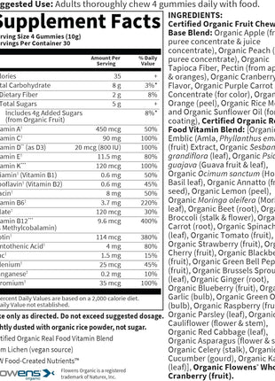 Garden of Life Organics Men 40+ Gummy Multivitamin, 120 Gummies | Certified Organic, Non-GMO, Vegan, Kosher, Complete Multi Methyl B12, C & D3, Gluten, Soy & Dairy Free, Real Fruit