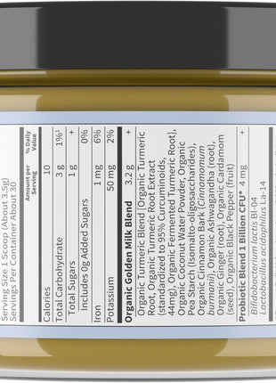 Garden of Life Organics Golden Milk Recovery & Nourishment Powder - 44mg Turmeric Curcumin (95% Curcuminoids), Ashwagandha - Organic Non-GMO Vegan & Gluten Free Herbal Supplements, 30 Servings