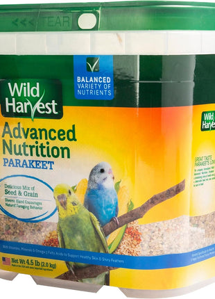 Wild Harvest Advanced Nutrition Diet For Parakeets 4.5 Pounds, Seed And Grain Mix
