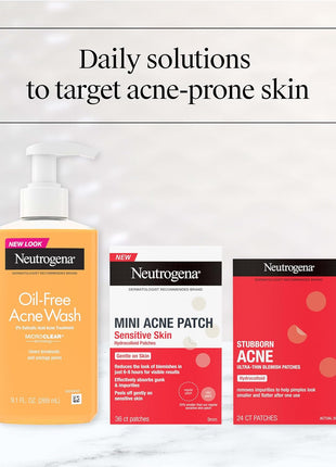 Neutrogena Stubborn Acne Patches, Ultra-Thin Pimple Patches, 24 Ct | Hydrocolloid Absorbs Impurities, Ultra-Thin, Works Overnight, Pimple Patches