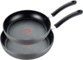 T fal Ultimate Hard Anodized Nonstick Fry Pan Set 2 Piece, 8, 10 Inch, Oven Broiler Safe 400F, Kitchen, Cookware, Pots and Pans Set Non Stick, Frying Pans, Dishwasher Safe, Black