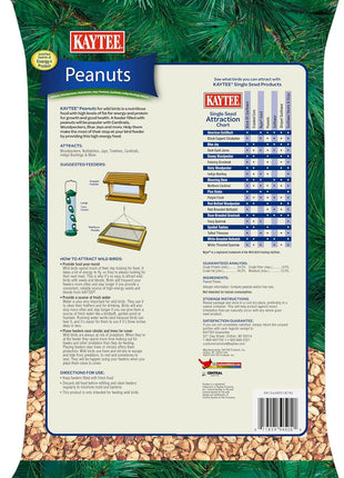 Kaytee Shelled Peanuts for Cardinals, Blue Jays, Woodpeckers and Other Outside Wild Birds, 11 Pounds