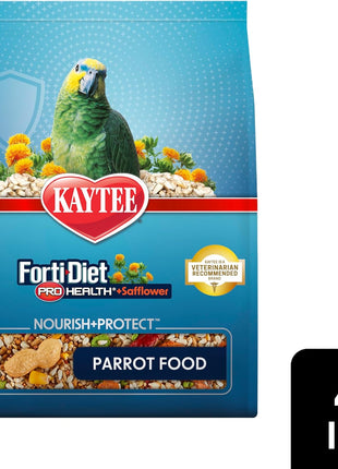 Kaytee Forti-Diet Pro Health+Safflower Nourish+Protect Parrot Food, Supports Breeding and Molting, Nutrition Backed by Science, Digestive and Brain Health, 4 pounds