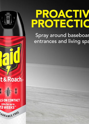 Raid Ant & Roach Killer 26, Fragrance Free Bug Killer for Home Use, Kills Bugs on Contact, 17.5 Oz, 2 Count