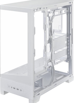 ASUS A31 White ATX Mid-Tower Gaming Case, Dual Tempered Glass, Frameless, BTF Hidden Connectors, 360 AIO Support, Angled Base, ARGB, Optimized Airflow, Seamless Cable Management, 2 Year Warranty