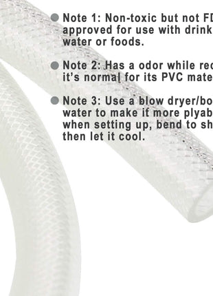 3/8 inch ID x 25 Ft High Pressure Braided Clear PVC Vinyl Tubing Flexible Vinyl Tube, Heavy Duty Reinforced Hose Tubing, BPA Free and Non Toxic