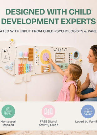 Sensory Wall Panel for Kids – Toddler Learning Activity Center - Emotional Development & Fine Motor Skills – Toddler Learning Activity Center- Busy board Montessori toys