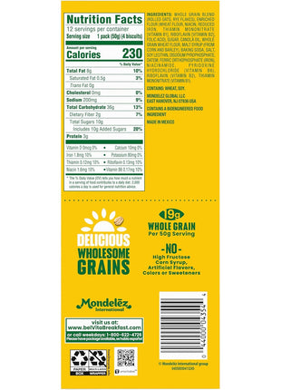 belVita Breakfast Bars Biscuits, Golden Oat, Value Pack, 12 Packs (4 Biscuits Per Pack)