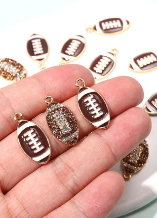 20PCS Sports Charms Enamel Basketball Baseball Pendant Charms for Jewelry Making Rhinestone Ball Game Softball Charms for Necklace Bracelet Earrings DIY Crafts