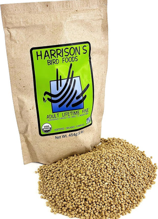 Harrison's Bird Foods Bird Food Adult Lifetime Fine Certified Organic Non-GMO Formula Bird Food 1lb