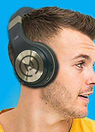 Morpheus 360 Bluetooth Headphones, Wireless Headphones Over Ear, Wireless Headset with Microphone, Black with Gold Accents, Comfortable Design HP5500G