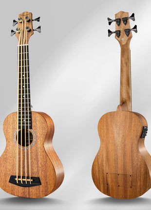 Caramel CUB402 Electric 30inch All Solid Wood Mahogany Ukulele Bass   Tuned as E A D G