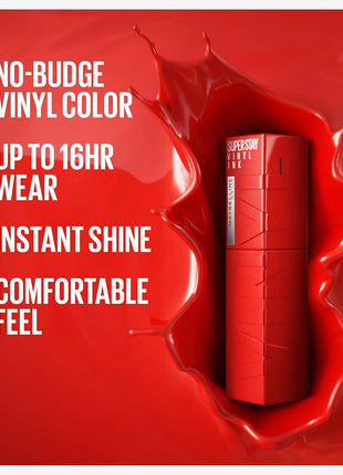 Maybelline Super Stay Vinyl Ink Longwear No-Budge Liquid Lipcolor Makeup, Highly Pigmented Color and Instant Shine, Cheeky, Rose Nude Lipstick, 0.14 fl oz, 1 Count