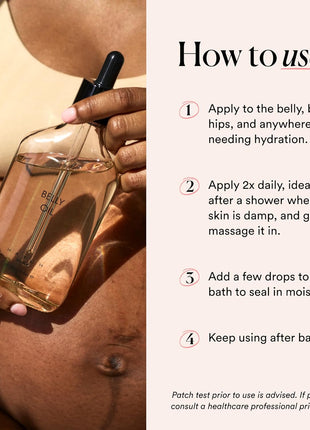HATCH Belly Oil, Pregnancy & Postpartum Skincare for Stretch Marks | Intensely Hydrating, Quick-Drying & Soothing for Full Body Use, Vegan, Clean & Plant-Based