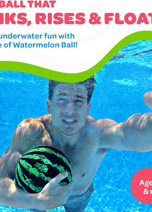 Watermelon Ball – Cool Underwater Pool Toy for Teen Boys, Girls, Men & Women. Great Gifts for Swimming, Diving & Backyard Games. Best for Birthday Presents, Spring Vacation & Summer Family Fun.