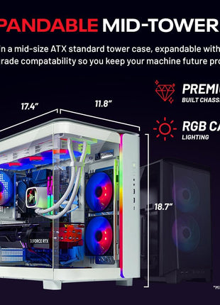 Skytech Gaming King 95 Gaming PC, AMD Ryzen 7 7800X3D 4.2GHz, NVIDIA RTX 5070 Ti 16GB VRAM, 1TB Gen4 NVMe SSD, 32GB DDR5 RAM 6000, 850W Gold ATX 3 PSU, 360 ARGB AIO, WI-FI 5, Windows 11, Desktop