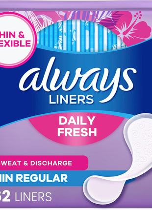 Always Panty Liners for Women Thin No Feel Protection Daily Liners, Regular, Unscented, 162 Count