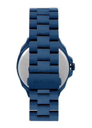 United Colors of Benetton Analog Watch for Man with Blue Round Dial & Blue Stainless Steel Bracelet Band Water Resistant Men's Wrist Watches - UWUCG1704