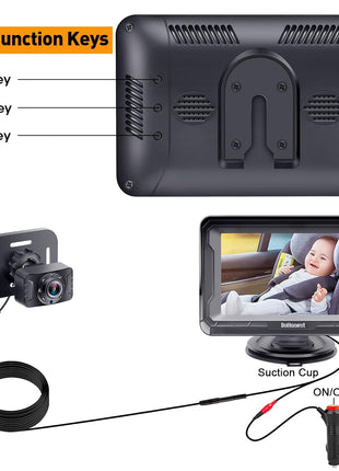 DoHonest Baby Car Camera HD 1080P - Rear-Facing Car Baby Monitor with Night Vision, Adjustable View Angle, Easy Setup, Anti-Glare Display, Safety for Kids & Infants