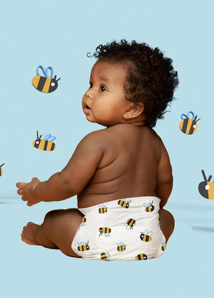 Hello Bello Premium Diapers Size 4 (22-37lbs), Busy Bees & Hive Five Designs, 58ct Club Box