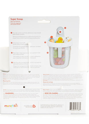Munchkin® Super ScoopTM Hanging Bath Toy Storage with Quick Drying Mesh, Grey