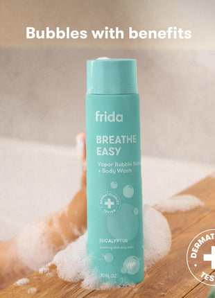 Frida Baby Eucalyptus Vapor Baby & Kids Bubble Bath + Body Wash, Toddler & Baby Body Wash, Dermatologically Tested, Tear-Free, Hypoallergenic, Safe for Skin, Super Sudsy, 10oz