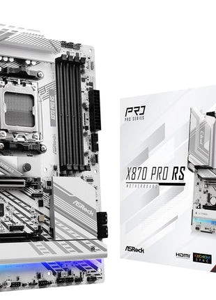 ASRock X870 Pro RS AMD Ryzen Socket AM5 ATX Motherboard DDR5 DIMMs 8000 MHz 256 GB PCIe Gen5 SATA3 6.0 Gb/s