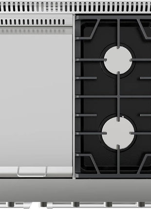 GarveeHome 48 in. 7.0 cu. ft. Full Gas Freestanding Range with 6 Sealed Burner Gas Cooktop & Griddle Cooktop, Cast Iron Grates and Primary Convection Oven in Stainless Steel