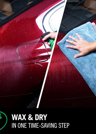 Turtle Wax 50834 1-Step Wax and Dry, Quick and Easiest Step to High Shine, for Cars, Trucks, Motorcycles and RVs, 26 oz. Double Pack with Microfiber Towel