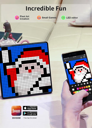 Divoom Pixoo-Max Pixel Display, APP Cellphone Control Display with 32 X 32 Programmable LED Screen for Home Decoration, Business Advertisement