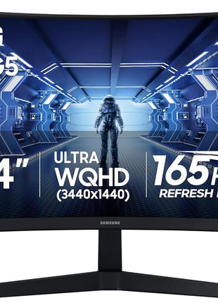 Samsung 34' Odyssey G5 Ultra-Wide Gaming Monitor with 1000R Curved Screen | 165Hz, 1ms, FreeSync Premium, Large Display, Eye Comfort, Multiple Ports, WQHD (LC34G55TWWNXZA)