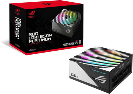ASUS ROG Loki SFX-L 850W Platinum (Fully Modular Power Supply, 80+ Platinum, Lambda A Certified, 120mm PWM ARGB Fan, Aura Sync, ATX 3.0 Compatible, PCIe 5.0 Ready, 10 Year Warranty)