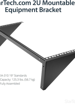 StarTech.com 4U Wall Mount Patch Panel Bracket - 19 inch Steel Vertical Mounting Rack for Network and Data Equipment, TAA (RK419WALLV)
