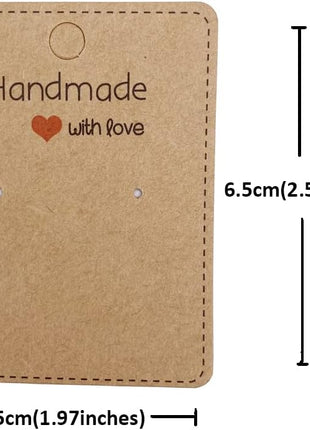 Femtindo 150 Pack Earring Cards for Jewelry Packaging DIY Earrings Holder Display Card with Bag for Studs Selling (Brown(Earring Card), 5x6.5cm)